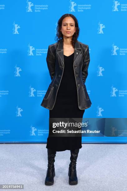 Mati Diop poses at the "Dahomey" photocall during the 74th Berlinale International Film Festival Berlin at Grand Hyatt Hotel on February 18, 2024 in...