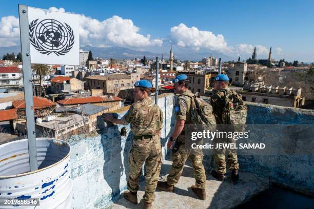 Sappers Sam Proctor , Aaron Joyce and Corporal Anna Rowell from the British Army's 71 Engineer Regiment, members of the United Nations Peacekeeping...