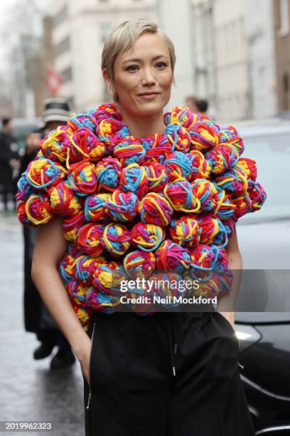 Pom Klementieff attends JW Anderson at Seymour Leisure Centre during London Fashion Week February 2024 on February 18, 2024 in London, England.