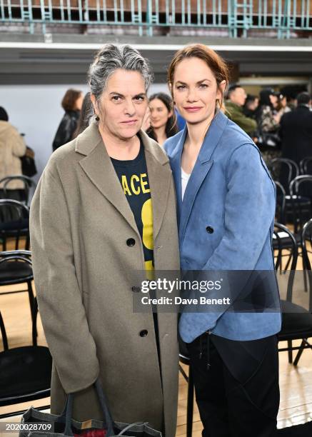 Tracey Emin and Ruth Wilson attend the JW Anderson AW24 show during London Fashion Week February 2024 at the Seymour Leisure Centre on February 18,...