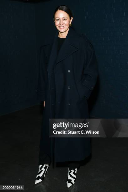 Caroline Rush attends the Emilia Wickstead show during London Fashion Week February 2024 at on February 18, 2024 in London, England.