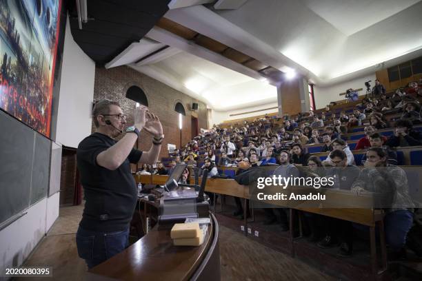 Dr. Umut Yildiz, former Deep Space Communications Engineer at NASA who recently accepted a role at a Turkish aerospace company, starts giving a class...