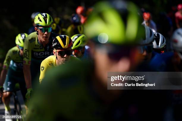 Remco Evenepoel of Belgium and Team Soudal - Quick Step - Yellow leader jersey competes during the 50th Volta ao Algarve em Bicicleta 2024, Stage 5 a...