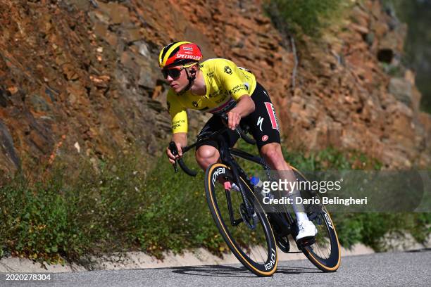 Remco Evenepoel of Belgium and Team Soudal - Quick Step - Yellow leader jersey competes during the 50th Volta ao Algarve em Bicicleta 2024, Stage 5 a...