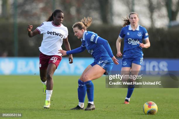 Viviane Asseyi of West Ham United controls the ball during the Barclays Women's Super League match between Everton FC and West Ham United at Walton...