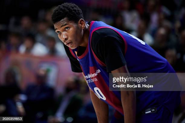 Mohamed Dabone of FC Barcelona in action during the Finals of Mini Copa Endesa 2024 match between FC Barcelona and Real Madrid at Martin Carpena...