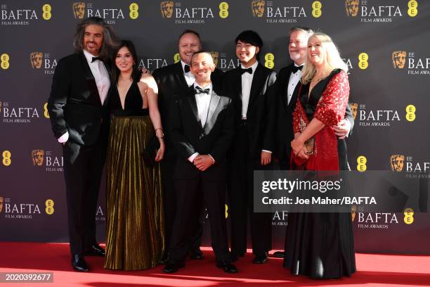 Alexis Wajsbrot, guest, Stephane Ceretti, Theo Bialek, guest, Guy Williams and guest attend the EE BAFTA Film Awards 2024 at The Royal Festival Hall...