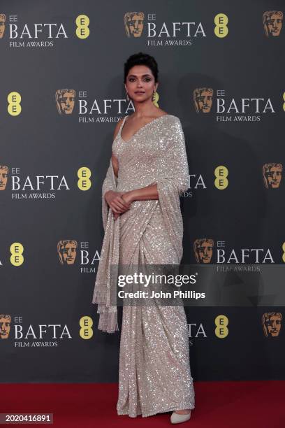 Deepika Padukone attends the EE BAFTA Film Awards 2024 at The Royal Festival Hall on February 18, 2024 in London, England.