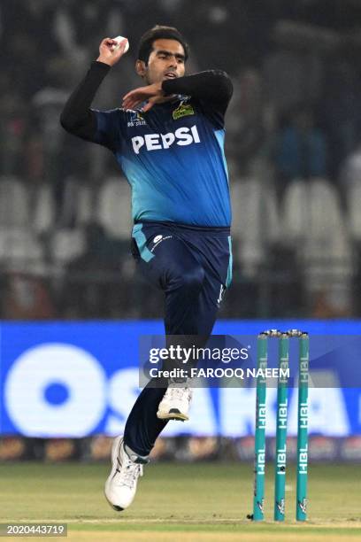 Multan Sultans' Mohammad Ali delivers a ball during the Pakistan Super League Twenty20 cricket match between Multan Sultans and Lahore Qalandars at...