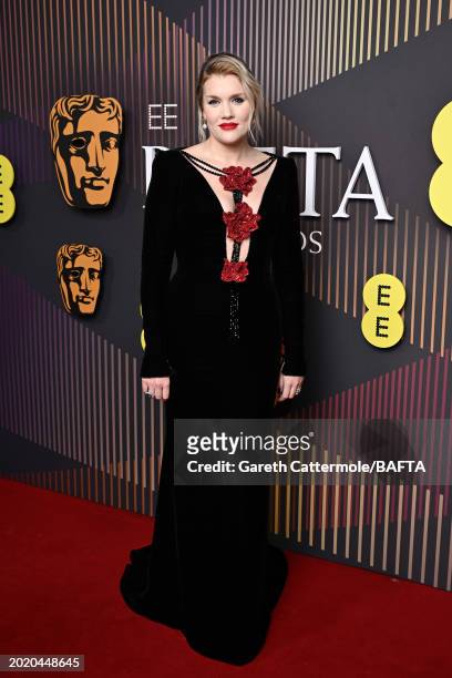 Emerald Fennell attends the EE BAFTA Film Awards 2024 at The Royal Festival Hall on February 18, 2024 in London, England.
