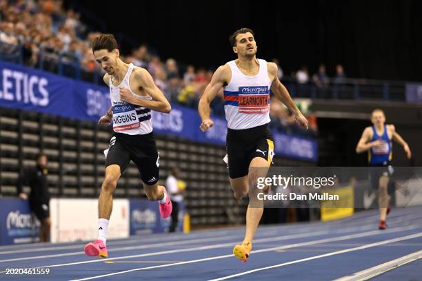 Gold medalist, Jack Higgins and Silver medalist, Guy Learmonth of Great Britain cross the line in the Men's 800m Final during day two of the 2024...