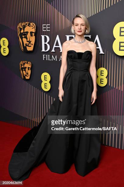 Carey Mulligan attends the EE BAFTA Film Awards 2024 at The Royal Festival Hall on February 18, 2024 in London, England.