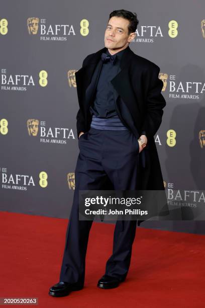 Rami Malek attends the EE BAFTA Film Awards 2024 at The Royal Festival Hall on February 18, 2024 in London, England.