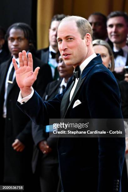 Prince William, Prince Of Wales attends the 2024 EE BAFTA Film Awards at The Royal Festival Hall on February 18, 2024 in London, England.