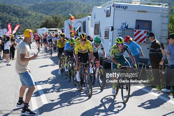 Sepp Kuss of The United States and Team Visma | Lease a Bike, Daniel Felipe Martinez of Colombia and Team BORA - hansgrohe - Blue Mountain Jersey,...