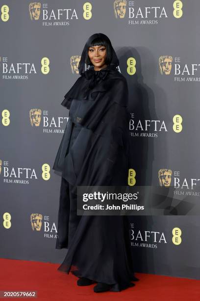 Naomi Campbell attends the EE BAFTA Film Awards 2024 at The Royal Festival Hall on February 18, 2024 in London, England.