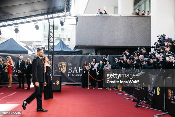 Kingsley Ben-Adir attends the EE BAFTA Film Awards 2024 at The Royal Festival Hall on February 18, 2024 in London, England.