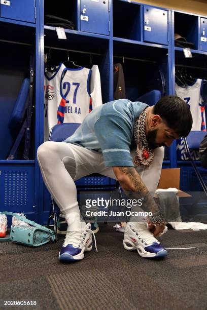 Anuel AA during the Ruffles NBA All-Star Celebrity Game as part of NBA All-Star Weekend on Friday, February 16, 2024 at Lucas Oil Stadium in...