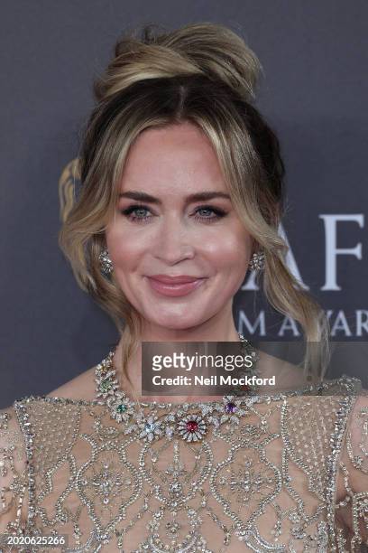 Emily Blunt attends the 2024 EE BAFTA Film Awards at The Royal Festival Hall on February 18, 2024 in London, England.