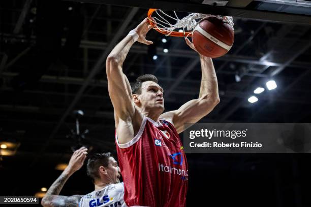 Johannes Voigtmann of EA7 Emporio Armani Milan in action during the LBA Frecciarossa Final Eight 2024 Final match between EA7 Emporio Armani Milano v...