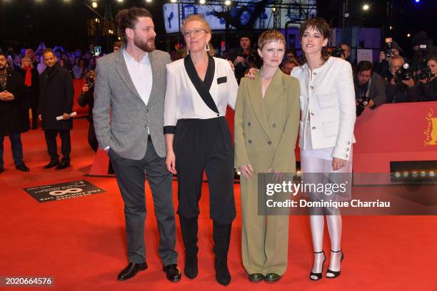 Oliver Kassman, Andrea Cornwell, Rose Glass and Kristen Stewart from the movie Love Lies Bleeding attend the "Sterben" premiere during the 74th...