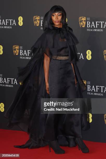 Naomi Campbell attends the 2024 EE BAFTA Film Awards at The Royal Festival Hall on February 18, 2024 in London, England.