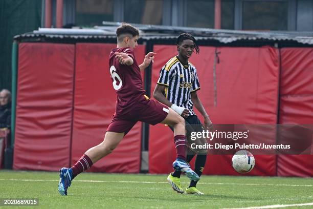 Destiny of Juventus in action during the match between Torino U15 and Juventus U15 at Cit Turin on February 18, 2024 in Turin, Italy.