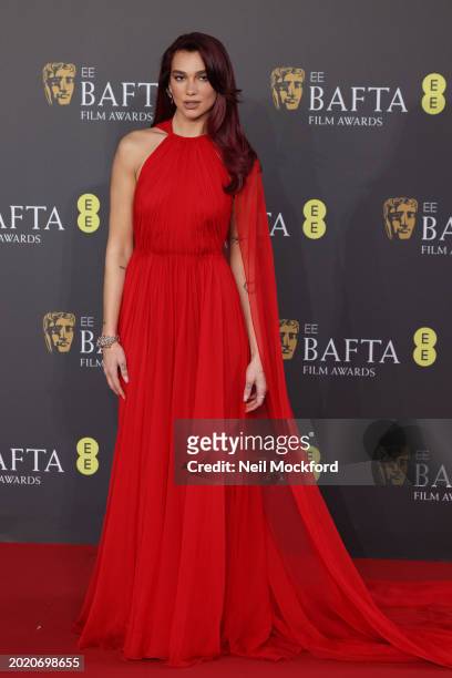 Dua Lipa attends the 2024 EE BAFTA Film Awards at The Royal Festival Hall on February 18, 2024 in London, England.