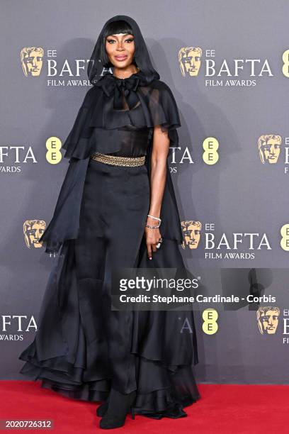 Naomi Campbell attends the 2024 EE BAFTA Film Awards at The Royal Festival Hall on February 18, 2024 in London, England.
