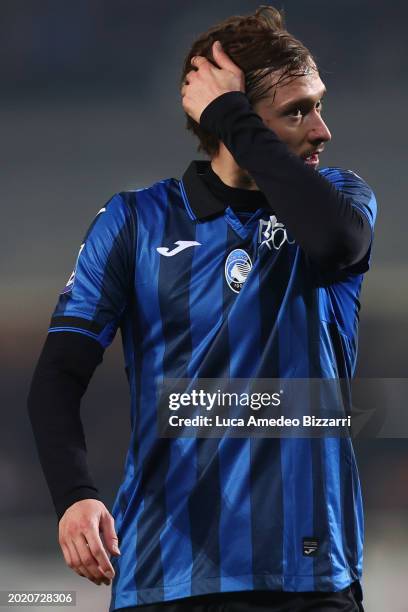 Aleksey Miranchuk of Atalanta BC reacts during the Serie A TIM match between Atalanta BC and US Sassuolo at Gewiss Stadium on February 17, 2024 in...