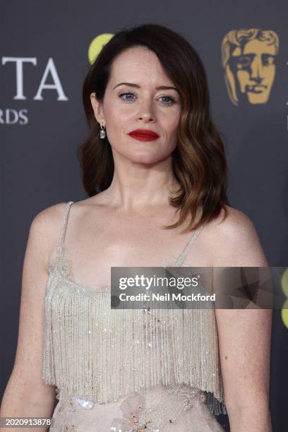 Claire Foy attends the 2024 EE BAFTA Film Awards at The Royal Festival Hall on February 18, 2024 in London, England.