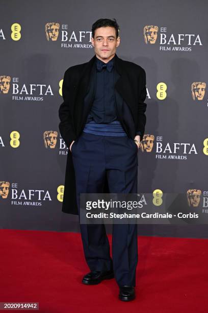 Rami Malek attends the 2024 EE BAFTA Film Awards at The Royal Festival Hall on February 18, 2024 in London, England.