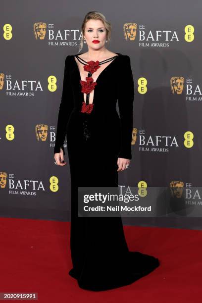 Emerald Fennell attends the 2024 EE BAFTA Film Awards at The Royal Festival Hall on February 18, 2024 in London, England.