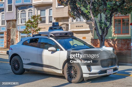 Driverless Taxi of Waymo in San Francisco, California, USA Driverless Taxi of Waymo in San Francisco, California, USA