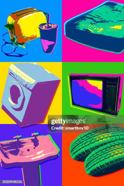 fly tipping - e waste stock illustrations