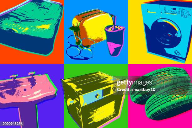 fly tipping - packing peanuts stock illustrations