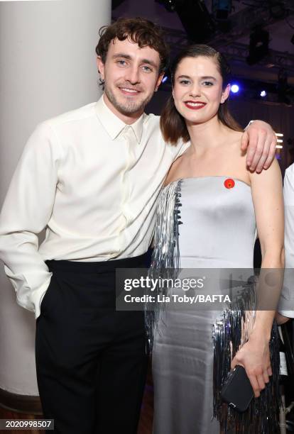 Paul Mescal and Alison Oliver during the EE BAFTA Film Awards 2024 Dinner at The Royal Festival Hall on February 18, 2024 in London, England.