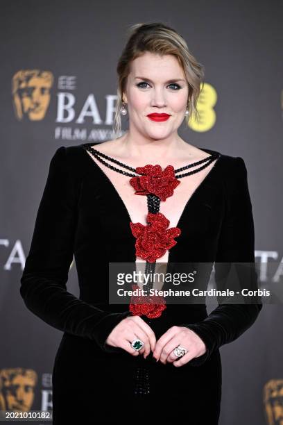 Emerald Fennell attends the 2024 EE BAFTA Film Awards at The Royal Festival Hall on February 18, 2024 in London, England.