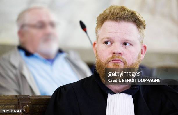 Lawyer Jonathan De Taye looks on ahead of the start of the trial of accused Miroslaw Niedziecwki, before the Brussels Capital Region Assizes Court in...