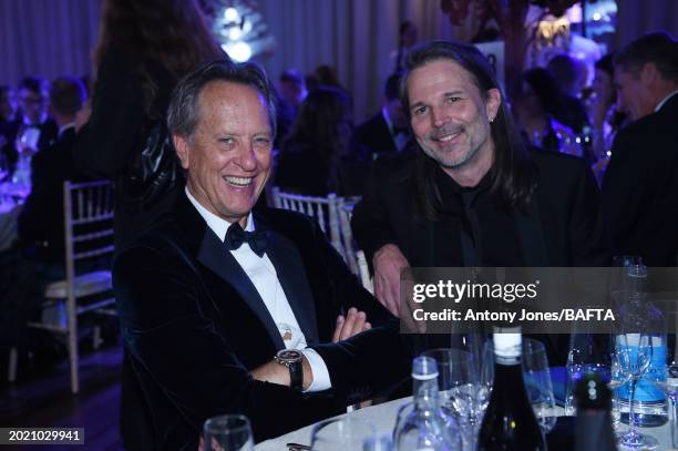 Richard E. Grant and Linus Sandgren during the EE BAFTA Film Awards 2024 Dinner at The Royal Festival Hall on February 18, 2024 in London, England.