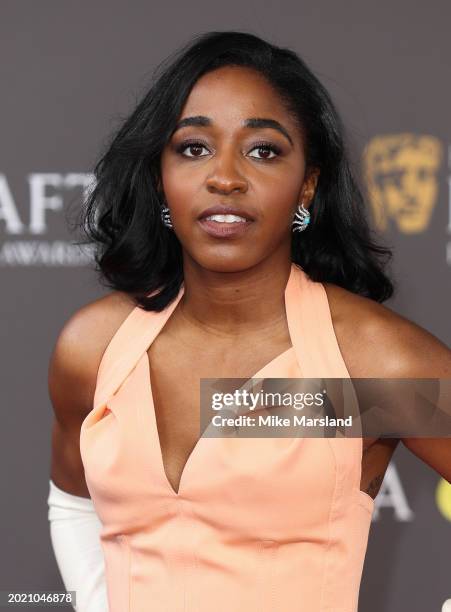 Ayo Edebiri attends the 2024 EE BAFTA Film Awards at The Royal Festival Hall on February 18, 2024 in London, England.