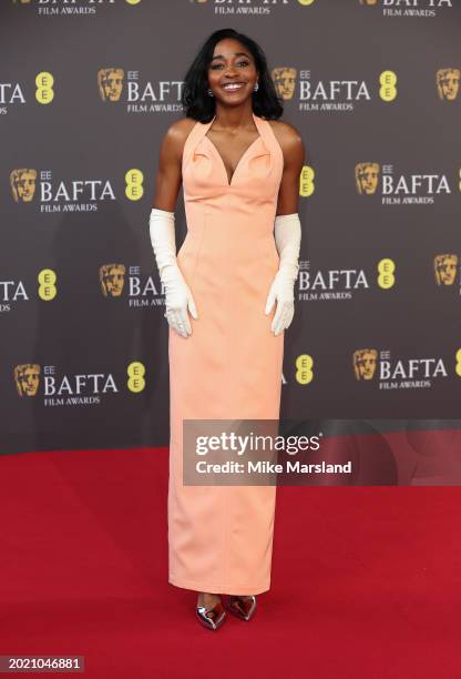 Ayo Edebiri attends the 2024 EE BAFTA Film Awards at The Royal Festival Hall on February 18, 2024 in London, England.