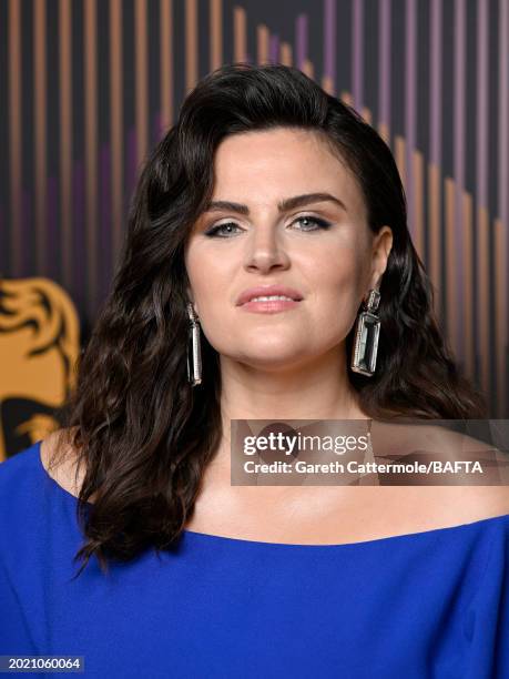 Emer Kenny attends the EE BAFTA Film Awards 2024 at The Royal Festival Hall on February 18, 2024 in London, England.