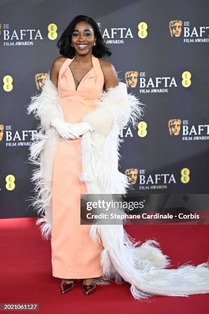 Ayo Edebri attends the 2024 EE BAFTA Film Awards at The Royal Festival Hall on February 18, 2024 in London, England.