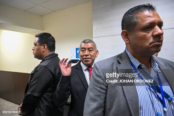 The Head of the Guatemalan Special Prosecutor's Office Against Impunity , Rafael Curruchiche , attends the hearing of Guatemalan journalist Jose...