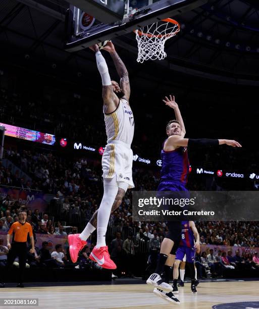 Vincent Poirier player of Real Madrid in action during the Semi Final 2024 Copa del Rey de Baloncesto match between Real Madrid and FC Barcelona at...