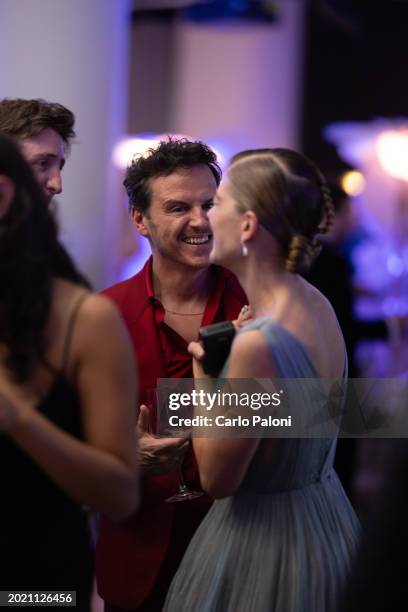 Andrew Scott and Rosamund Pike during the EE BAFTA Film Awards 2024 Dinner at The Royal Festival Hall on February 18, 2024 in London, England.