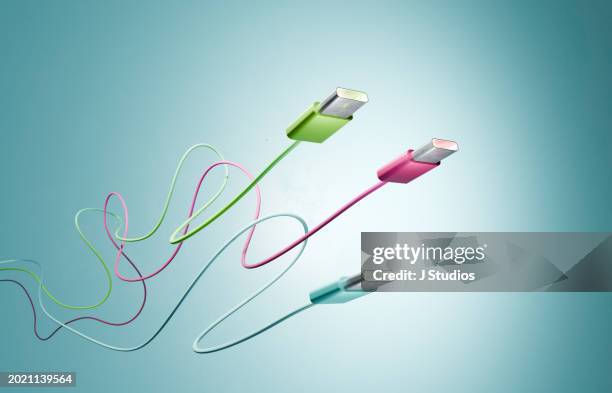 tangled usb-c connectors - plugging in new computer stock pictures, royalty-free photos & images