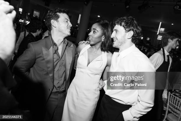 Andrew Scott, Ayo Edebiri and Paul Mescal during the EE BAFTA Film Awards 2024 Dinner at The Royal Festival Hall on February 18, 2024 in London,...