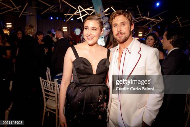 Greta Gerwig and Ryan Gosling during the EE BAFTA Film Awards 2024 Dinner at The Royal Festival Hall on February 18, 2024 in London, England.